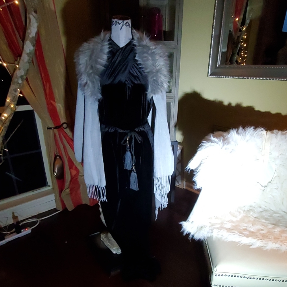 Black Velvet Evening Jumpsuit - image 7